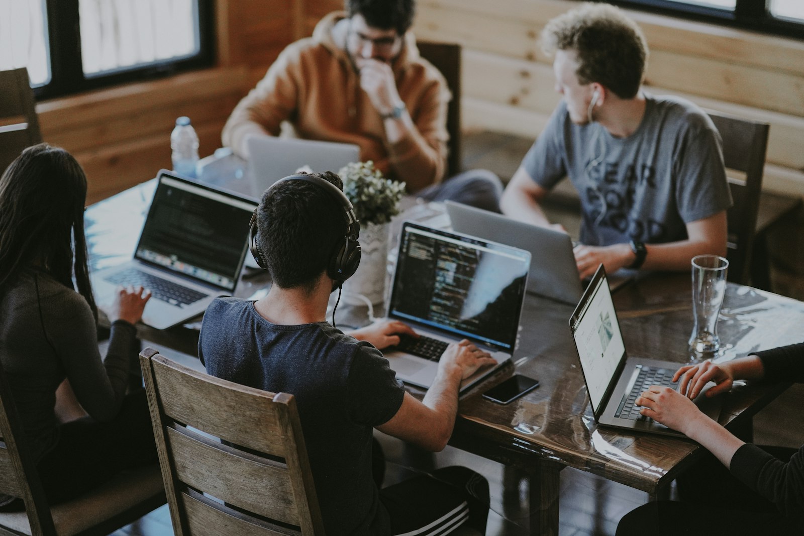 People collaborating in a coworking space